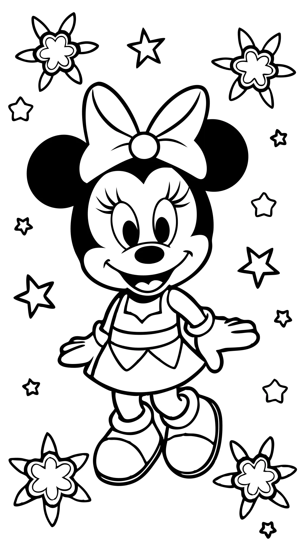 free minnie mouse okla dot coloring pages